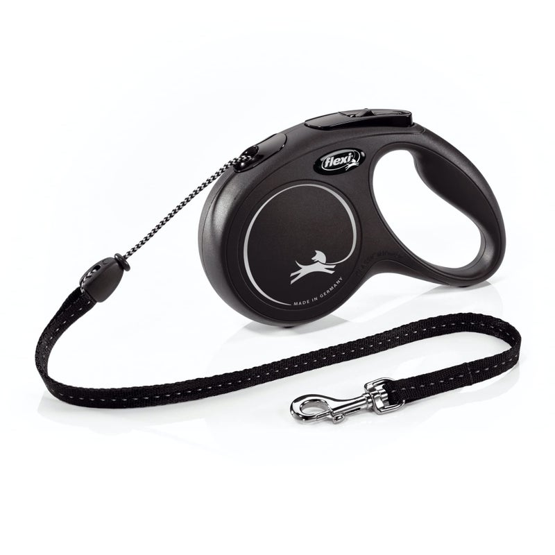 FLEXI New Classic Cord Retractable Dog Leash for Medium Dogs up to 44 lbs. â€“ 16 ft., Black | Tangle-Free Pet Walking Leash with One-Handed Brake, Pause, Lock|German Quality Product - Image 1
